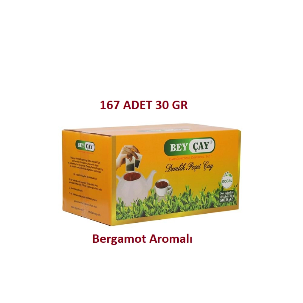 Bey &Ccedil;ay Demlik Poşet 167 Adet X 30 Gr  5 KG ( Bergamot Aromalı )