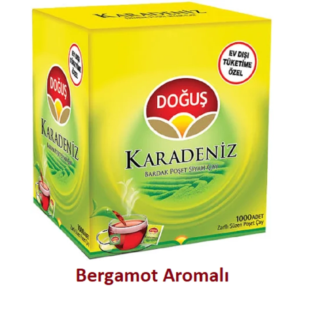Doğuş Karadeniz Bardak Poşet &Ccedil;ay 1000 Adet X 2 Gr Bergomat Aromalı