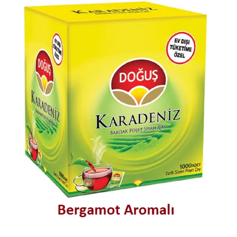 Doğuş Karadeniz Bardak Poşet &Ccedil;ay 1000 Adet X 2 Gr Bergomat Aromalı